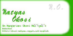 matyas okosi business card